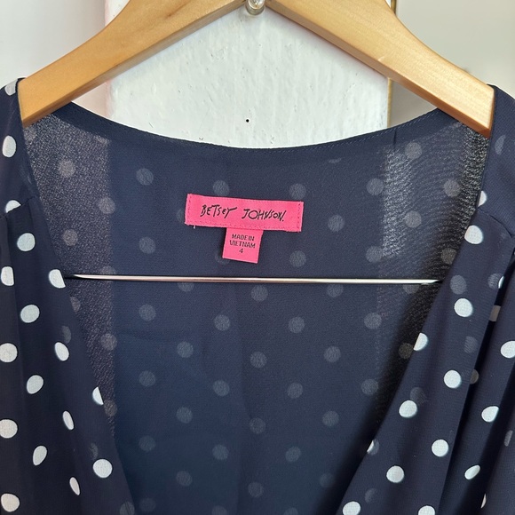 Vintage-Inspired Polka Dot Chiffon Midi Dress | Feminine Romantic Style | Sz 4 - Picture 3 of 14